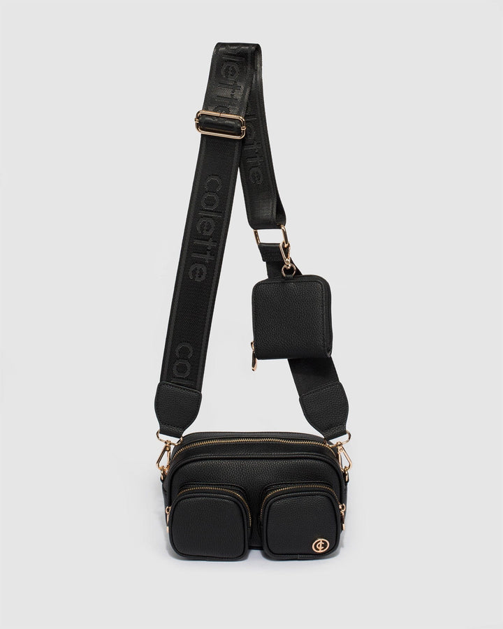 Colette by Colette Hayman Black Amalia Double Pocket Crossbody Bag
