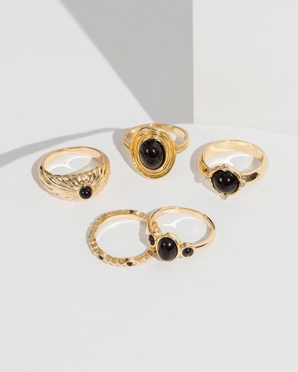 Colette by Colette Hayman Black Dome Ring Pack