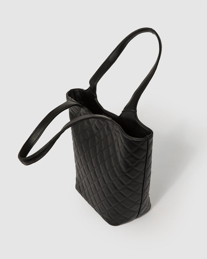 Colette by Colette Hayman Black Kiara Quilted Tote Bag