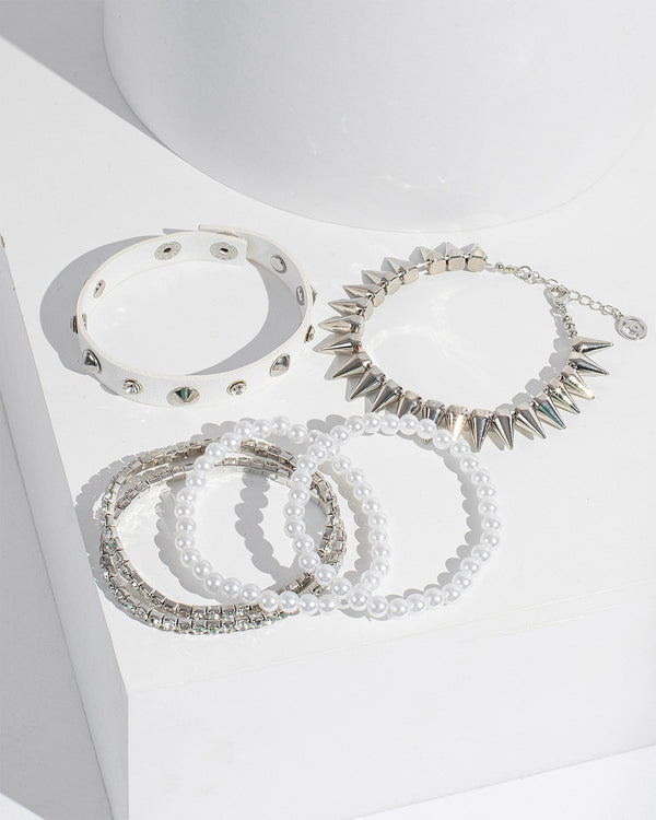 Colette by Colette Hayman Black Pearl Crystal Stud Bracelet Pack