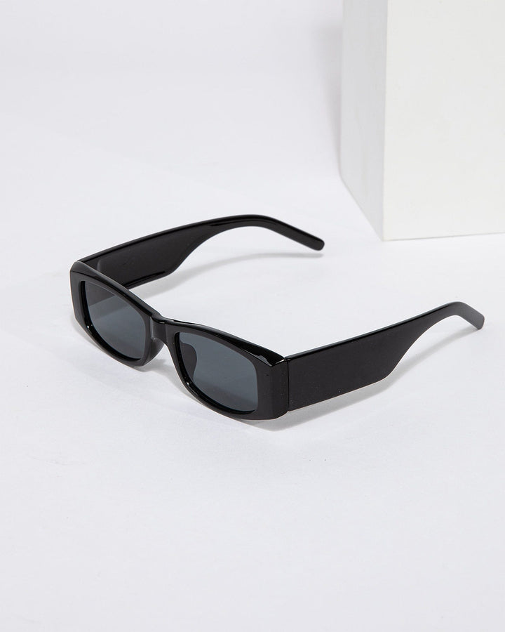 Colette by Colette Hayman Black Rectangle Thick Framed Sunglasses