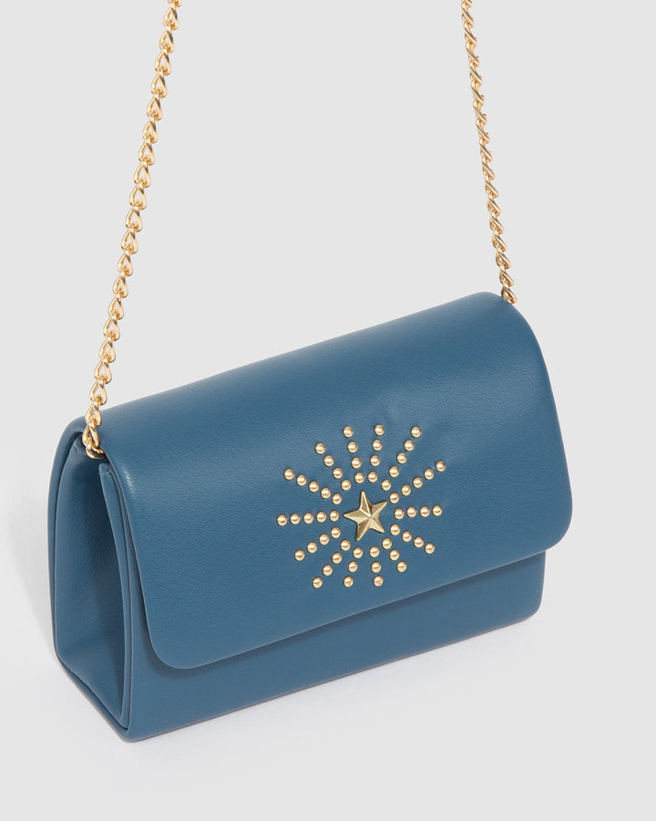 Colette by Colette Hayman Blue Arabella Chain Clutch Bag