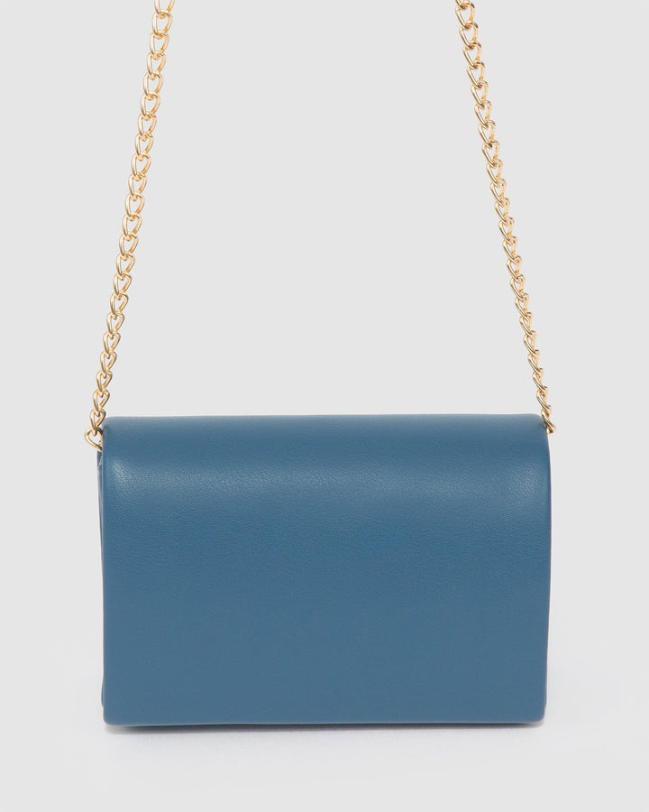 Colette by Colette Hayman Blue Arabella Chain Clutch Bag