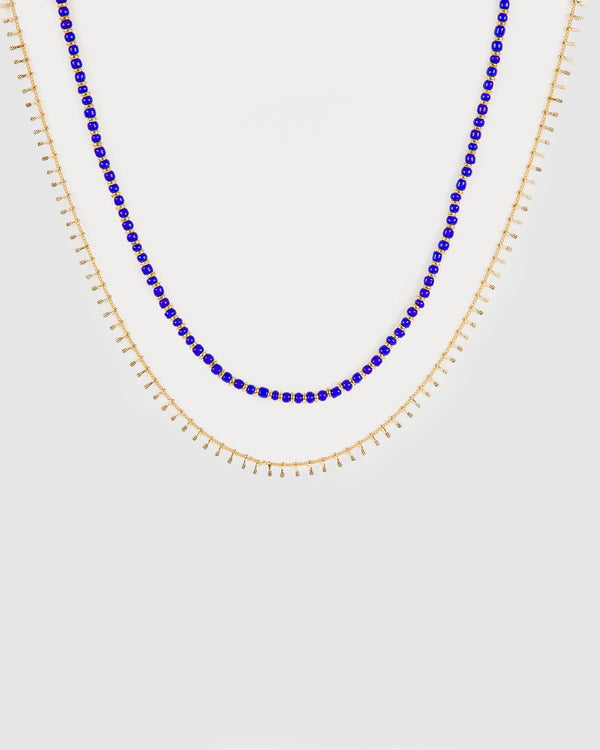 Colette by Colette Hayman Blue Beaded Double Row Necklace