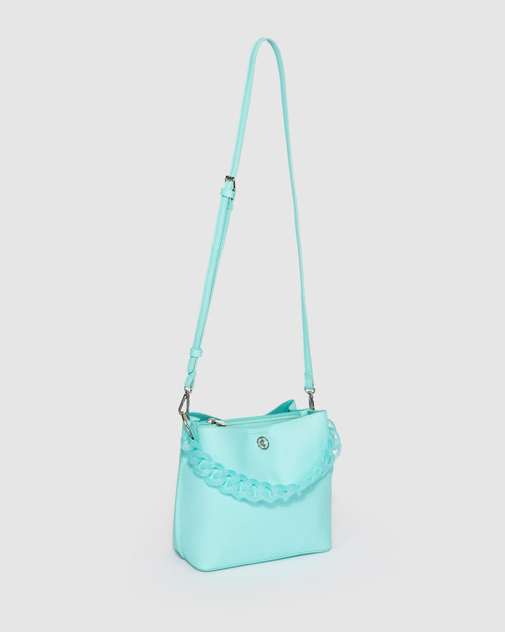 Colette by Colette Hayman Blue Harsha Chain Bucket Bag