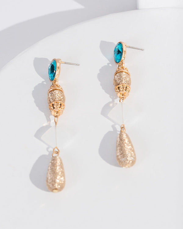 Colette by Colette Hayman Blue Wrapped Bead Fine Drop Earrings