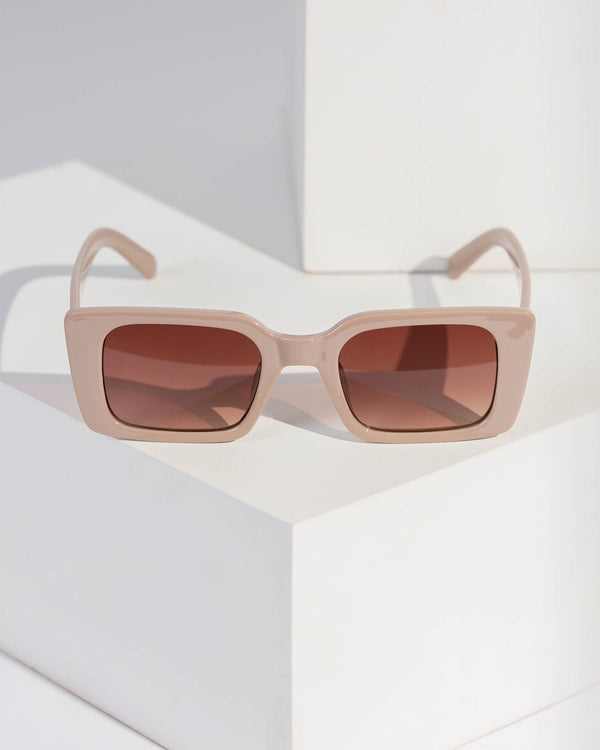 Colette by Colette Hayman Brown Rectangle Sunglasses