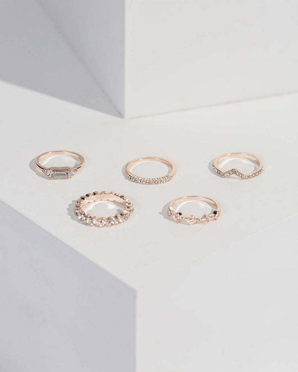 Colette by Colette Hayman Crystal Multi Band Ring Pack