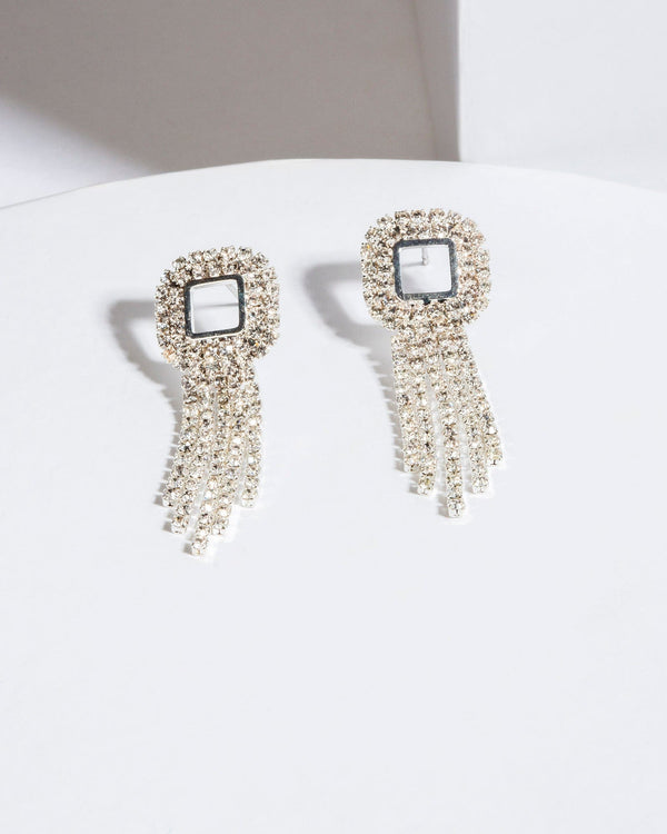 Colette by Colette Hayman Crystal Square With Crystal Drop Earrings
