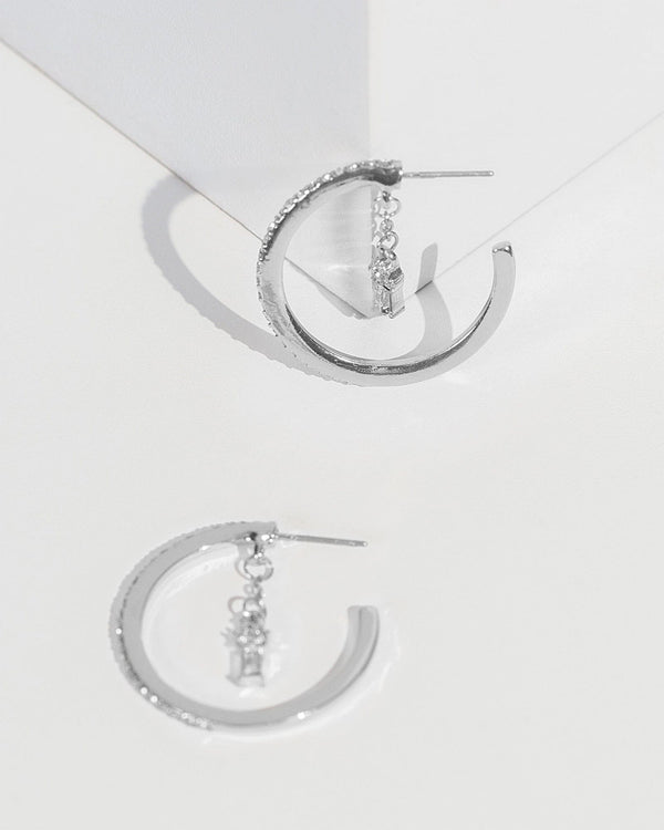 Colette by Colette Hayman Crystal Statement Hanging Hoop Earrings