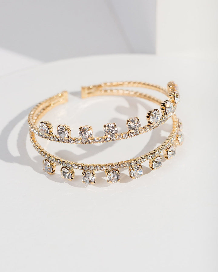 Colette by Colette Hayman Gold Crystal Edged Cuff Bracelet