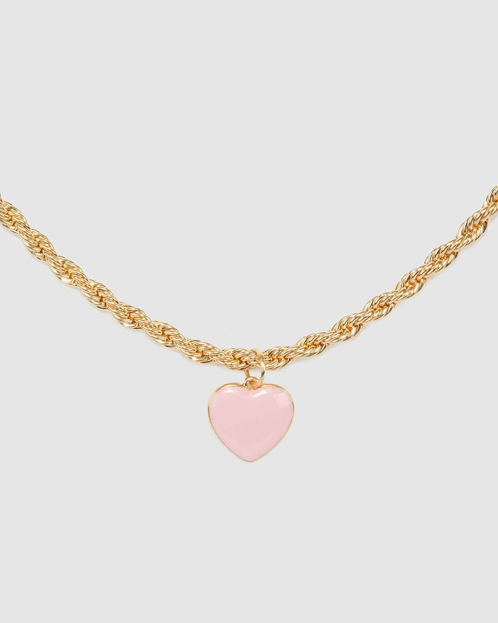Colette by Colette Hayman Gold Love Heart Pendant Rope Chain Necklace