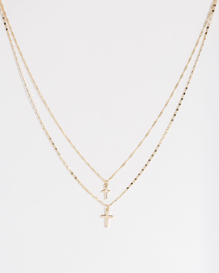 Colette by Colette Hayman Gold Multi Pack Cross Detail Necklace