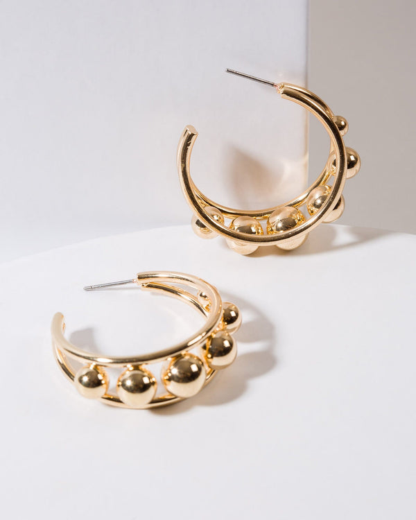 Colette by Colette Hayman Gold Multi Sphere Hoop Earrings