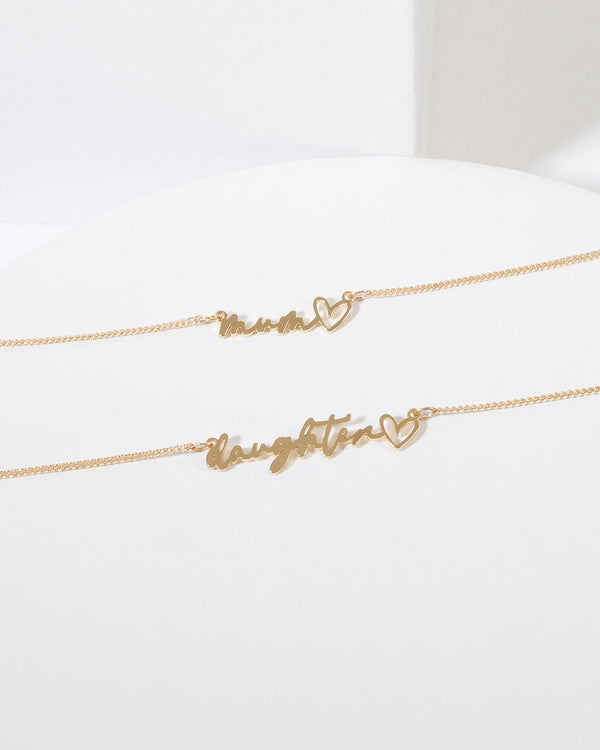 Colette by Colette Hayman Gold Mum & Daughter Necklace Set