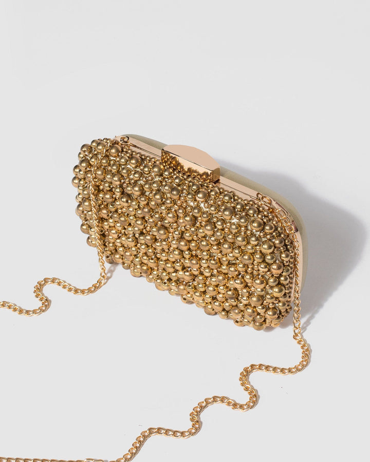 Colette by Colette Hayman Gold Sarah Beaded Clutch Bag