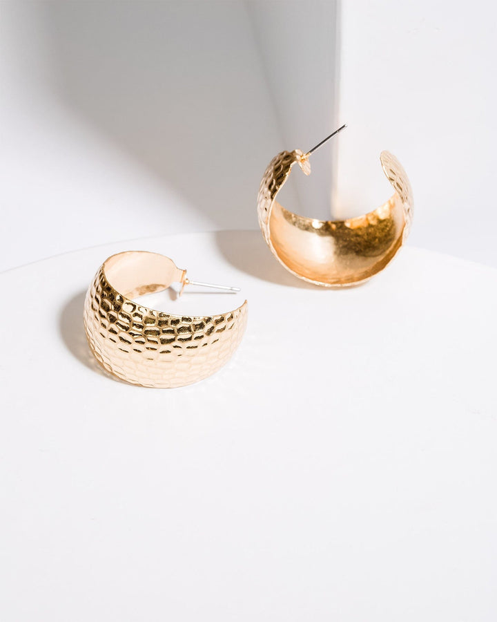 Colette by Colette Hayman Gold Textural Hoop Earrings