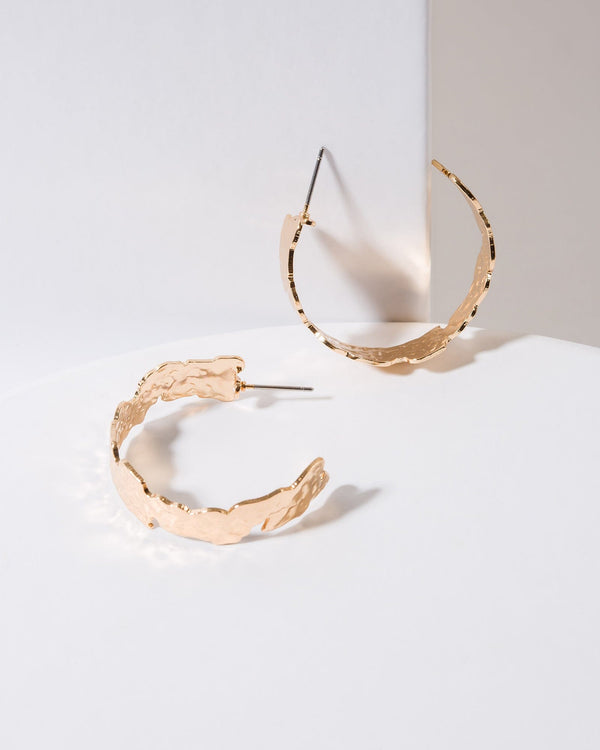 Colette by Colette Hayman Gold Textured Plated Hoop Earrings