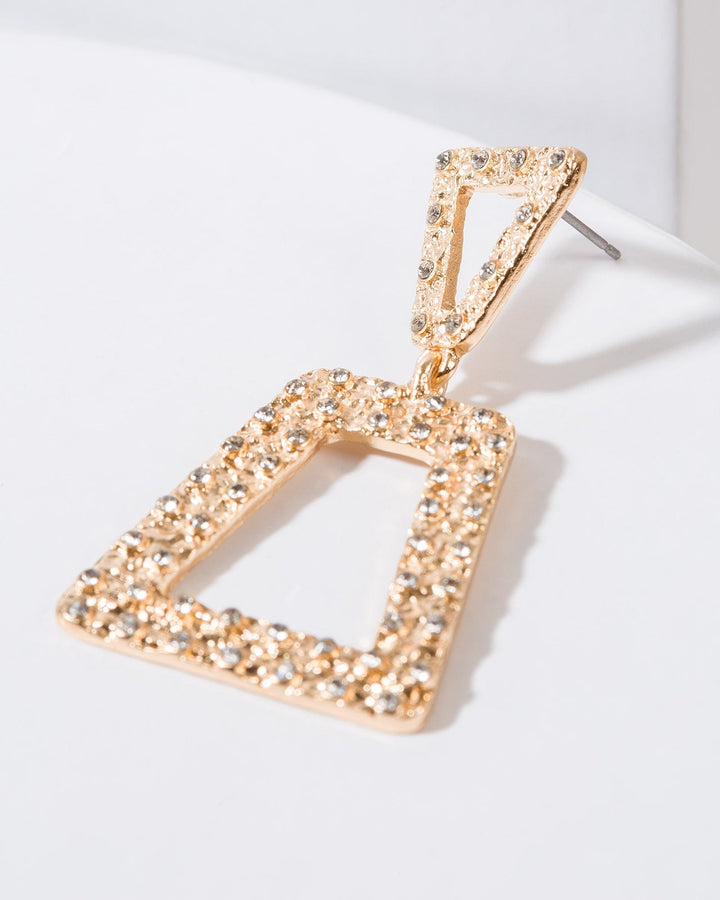 Colette by Colette Hayman Gold Textured Triangle Postdrop Earrings