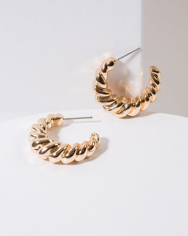 Colette by Colette Hayman Gold Twist Bubble Hoop Earrings