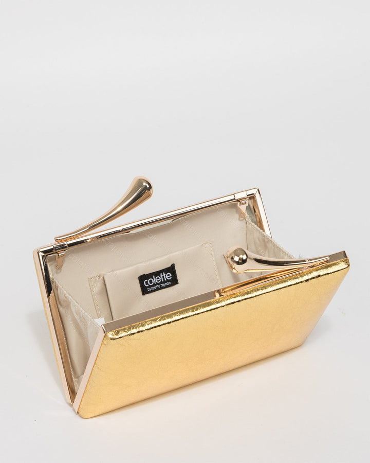 Colette by Colette Hayman Gold Vienna Hardware Clutch Bag