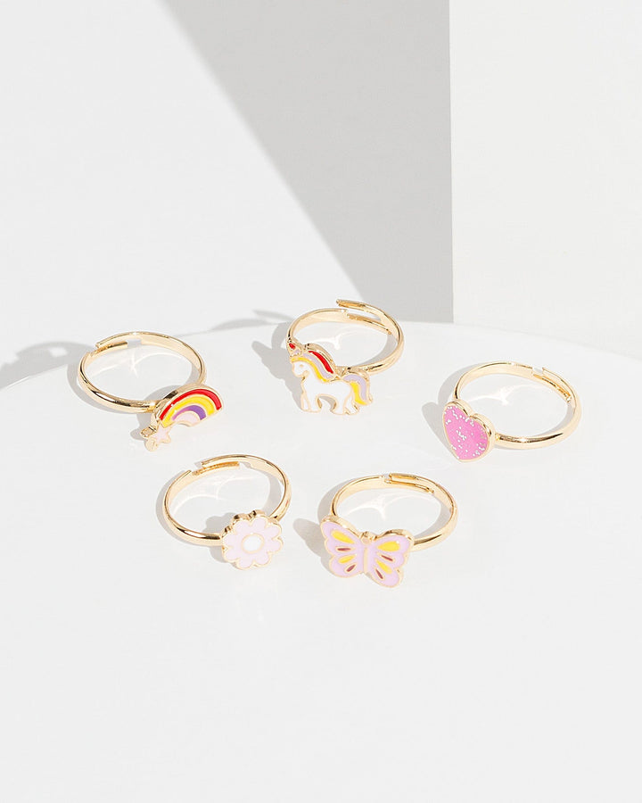 Colette by Colette Hayman Multi Colour Unicorn Ring Pack