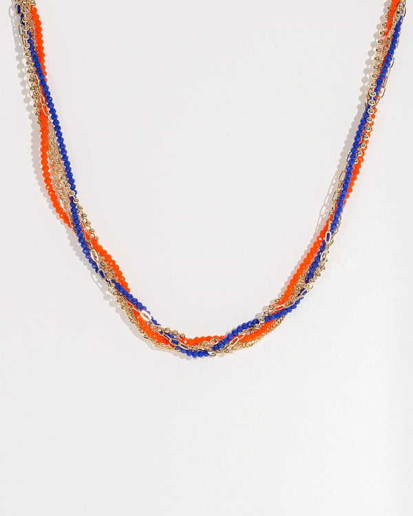 Colette by Colette Hayman Orange Beaded Twisted Necklace