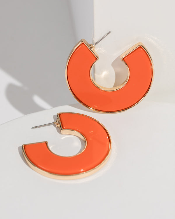 Colette by Colette Hayman Orange Chunky Hoop Earrings