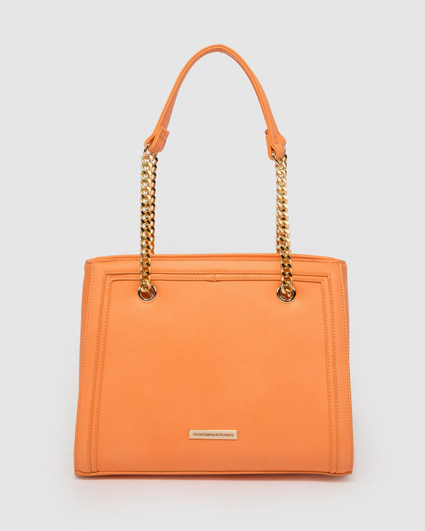 Colette by Colette Hayman Orange Megan Chain Handle Tote Bag