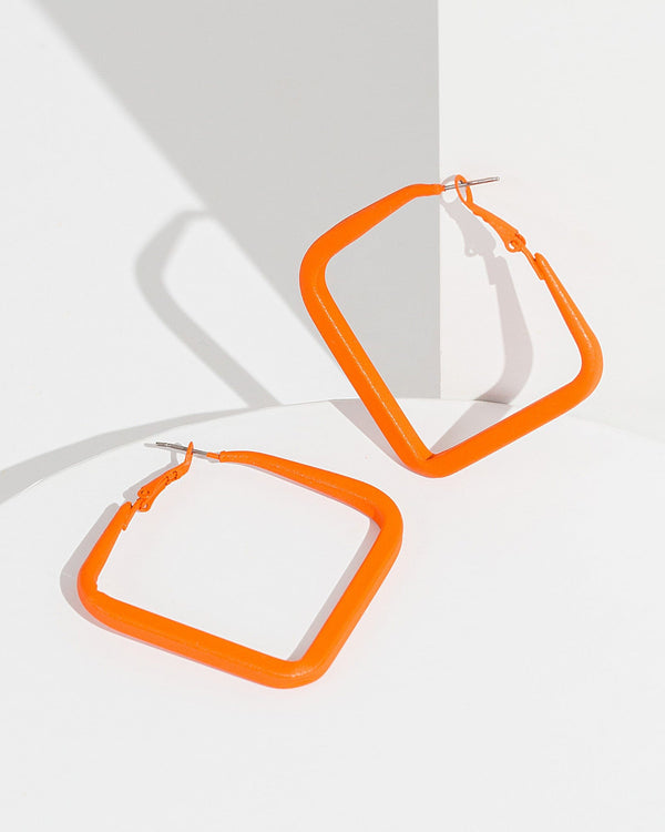 Colette by Colette Hayman Orange Square Hoop Earrings