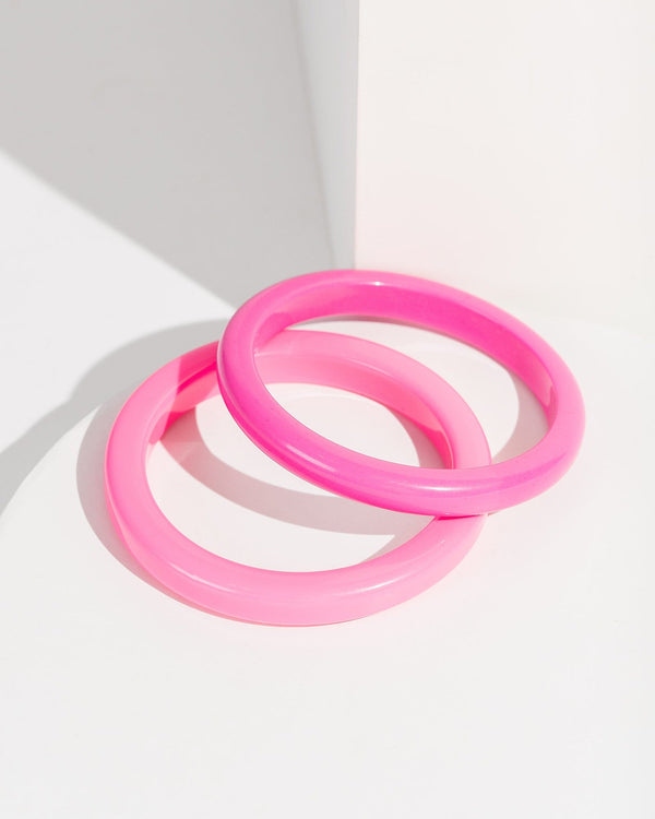 Colette by Colette Hayman Pink Acrylic Bangle Pack