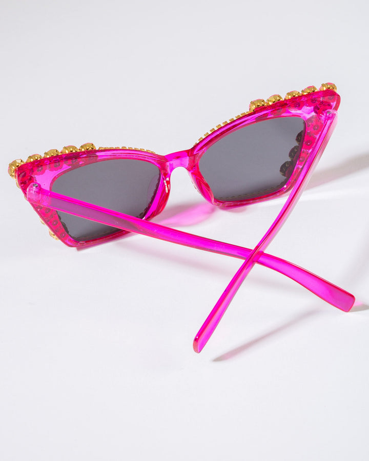 Colette by Colette Hayman Pink Crystal Cat Eye Sunglasses