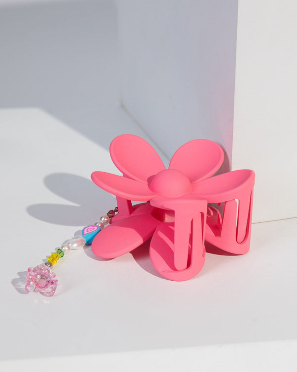 Colette by Colette Hayman Pink Flower Charm Detail Claw Clip