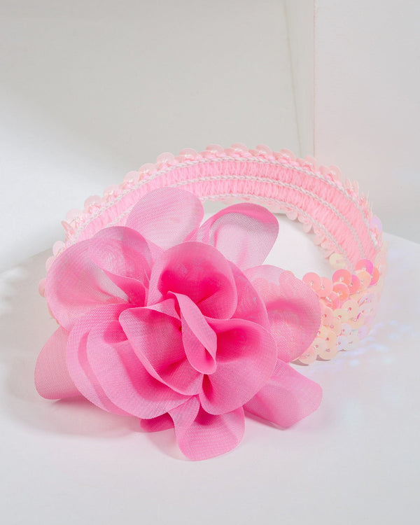 Colette by Colette Hayman Pink Flower Sequin Baby Headband