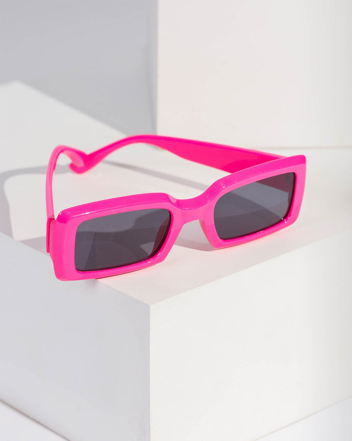 Colette by Colette Hayman Pink Rectangle Coloured Sunglasses
