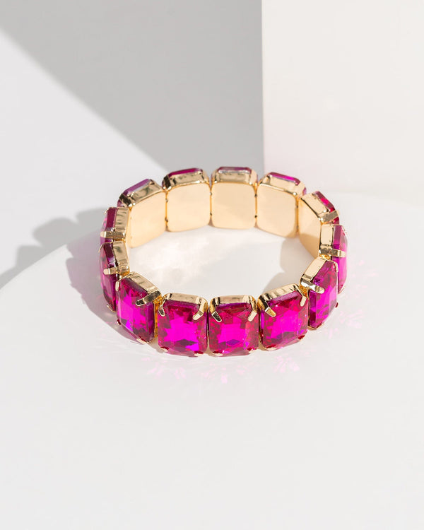 Colette by Colette Hayman Pink Rectangle Stretch Bracelet
