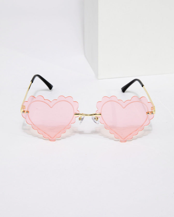 Colette by Colette Hayman Pink Wave Shape Love Heart Sunglasses