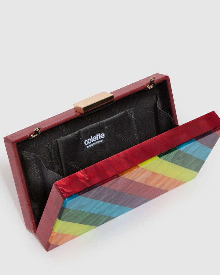 Colette by Colette Hayman Rainbow Mabel Acrylic Clutch Bag