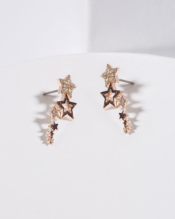 Colette by Colette Hayman Rose Gold Star Ear Climber Stud Earrings
