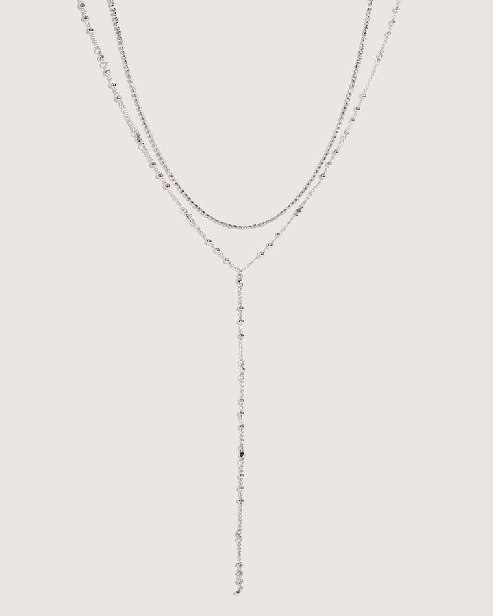Colette by Colette Hayman Silver Ball Beaded Lariat Necklace