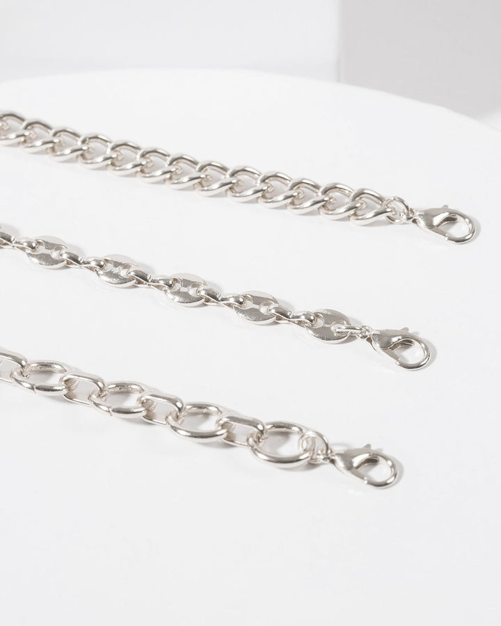 Colette by Colette Hayman Silver Chunky Chain 3 Pack Bracelet