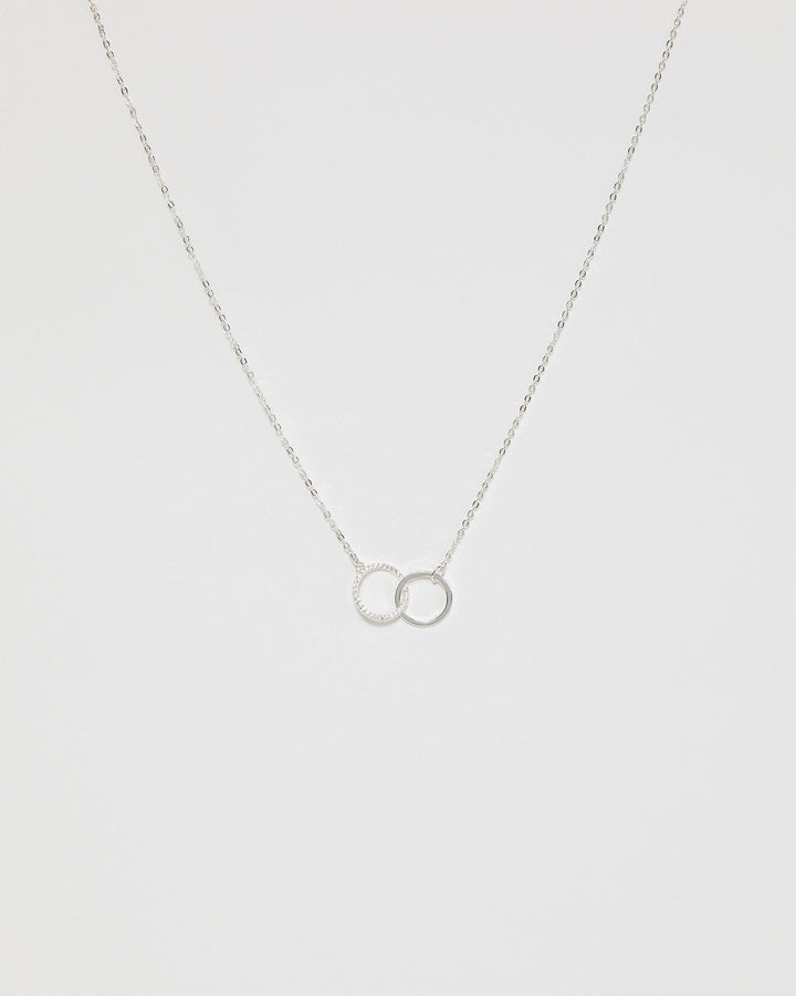Colette by Colette Hayman Silver Cubic Zirconia Double Ring Pendant Necklace