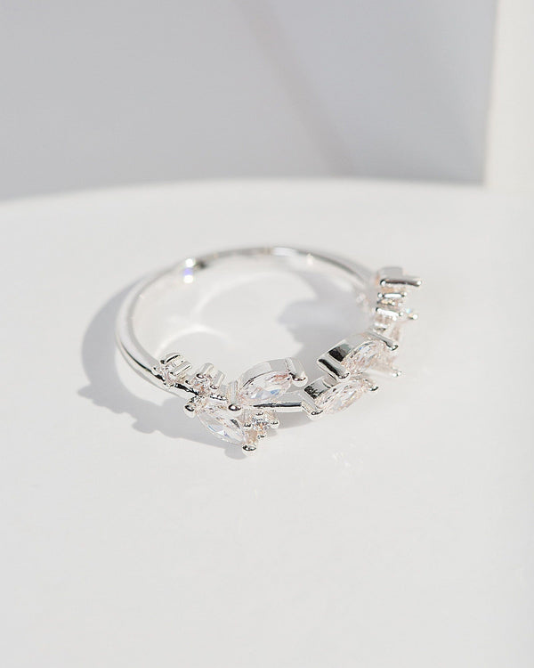 Colette by Colette Hayman Silver Cubic Zirconia Leaf Ring