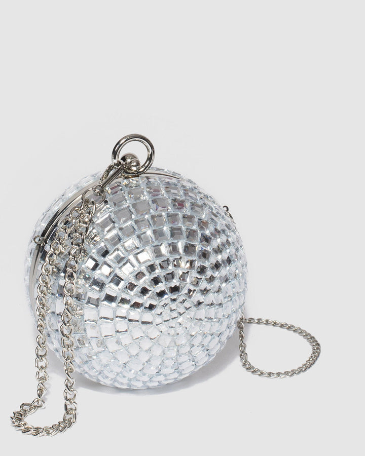 Colette by Colette Hayman Silver Miley Round Clutch Bag