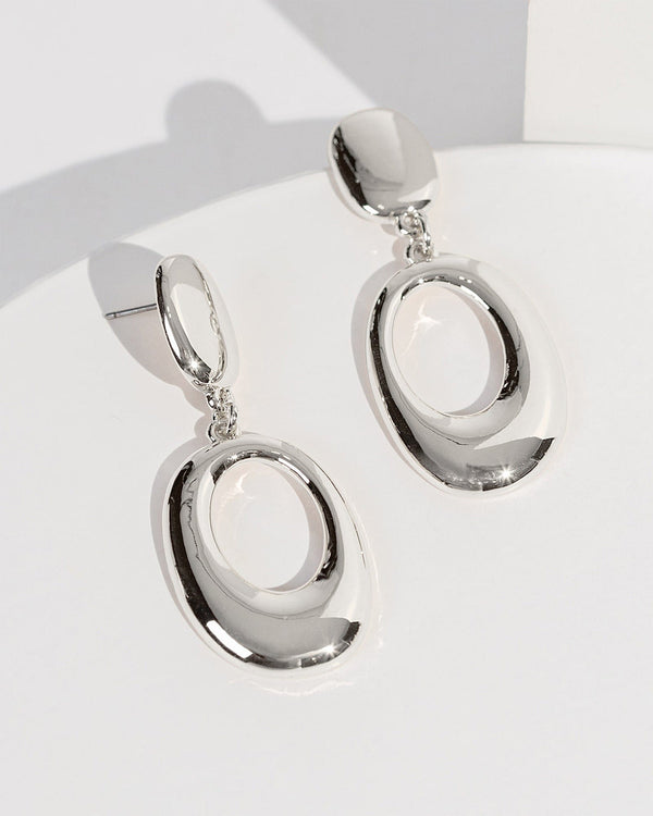 Colette by Colette Hayman Silver Oval Drop Earrings