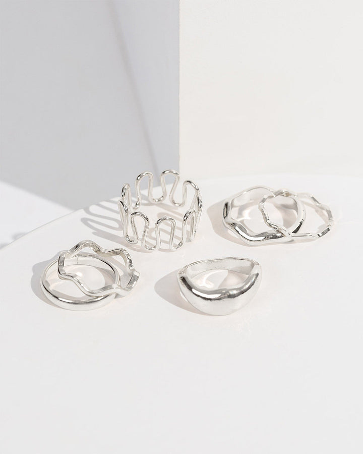 Colette by Colette Hayman Silver Wiggly Multi Ring Pack
