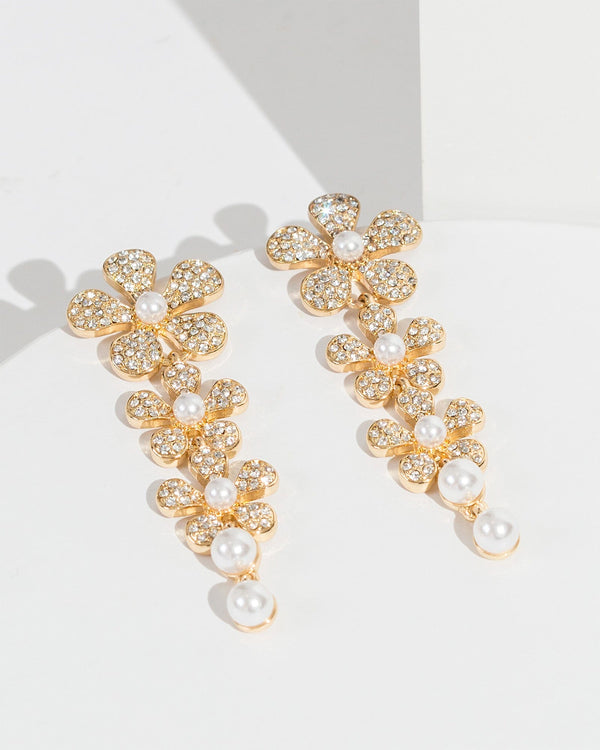 Colette by Colette Hayman White Flower Drop Earrings