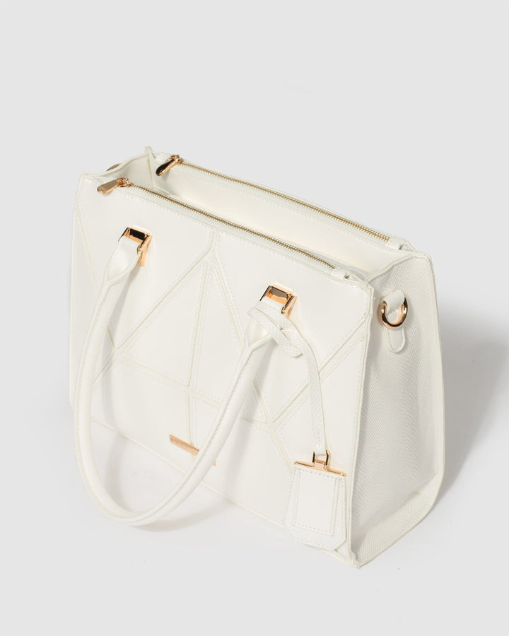 Colette by Colette Hayman White Lucy Panel Tote Bag