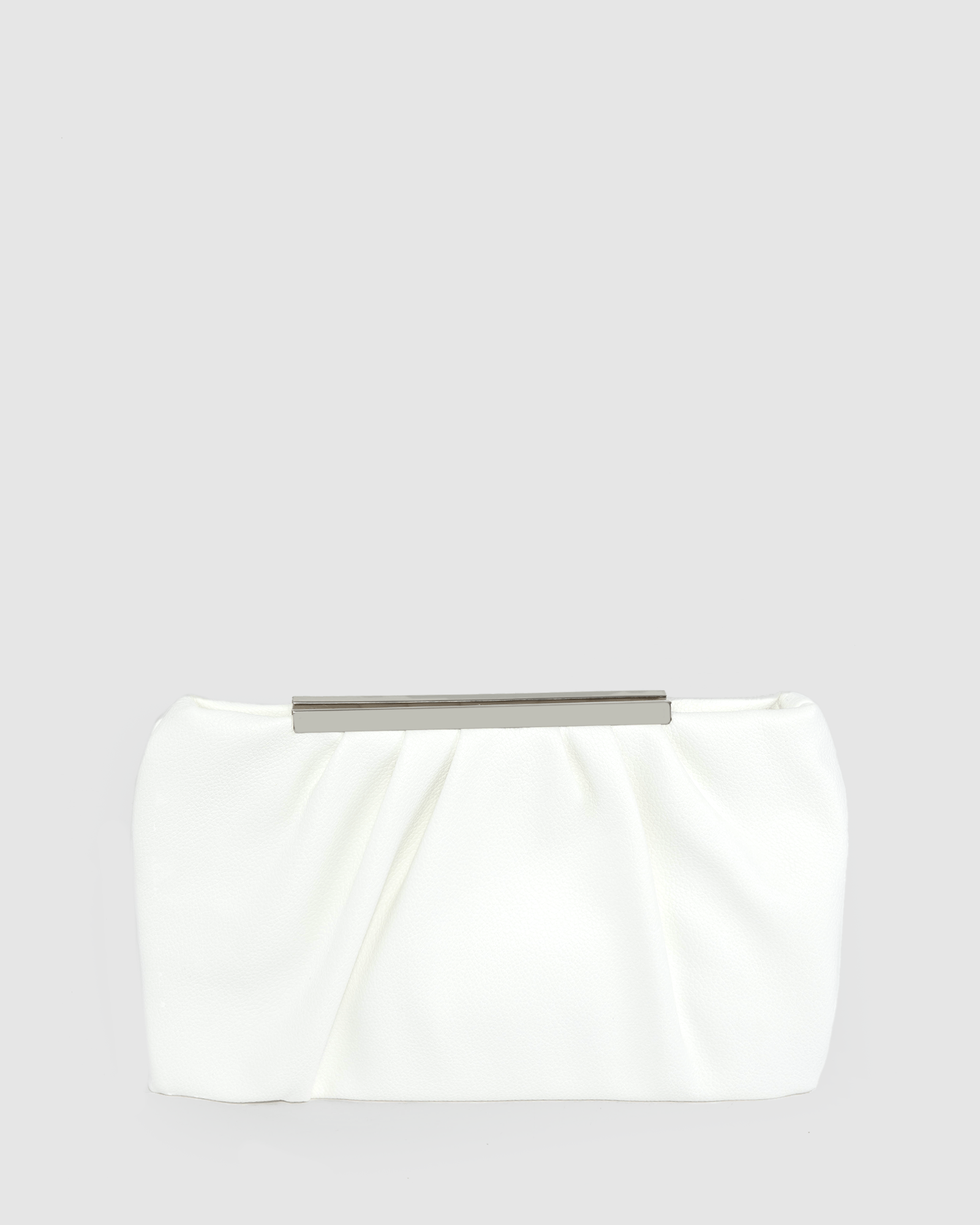 White Maya Pouch Clutch Bag colette hayman