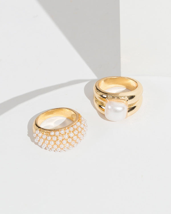 Colette by Colette Hayman White Pearl Ring Pack